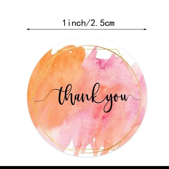 1 roll 500 Thank You for Supporting My Small Business Stickers Holo Ra… - Picture 2 of 2